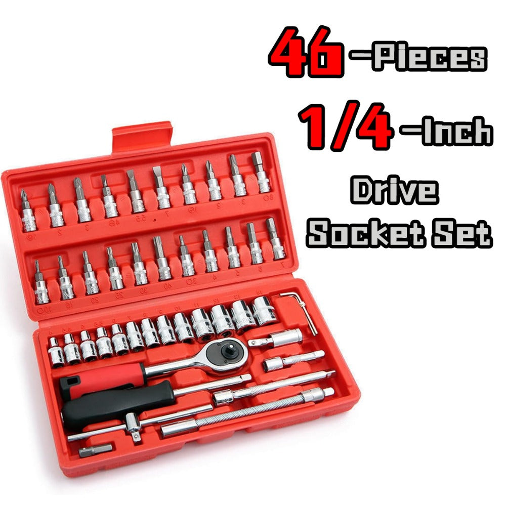 Professional Automotive Tool Set 55 / 63 / 96-Piece – Ratchet Socket Wrench Kit for Car & Bicycle Maintenance | High-End Mech