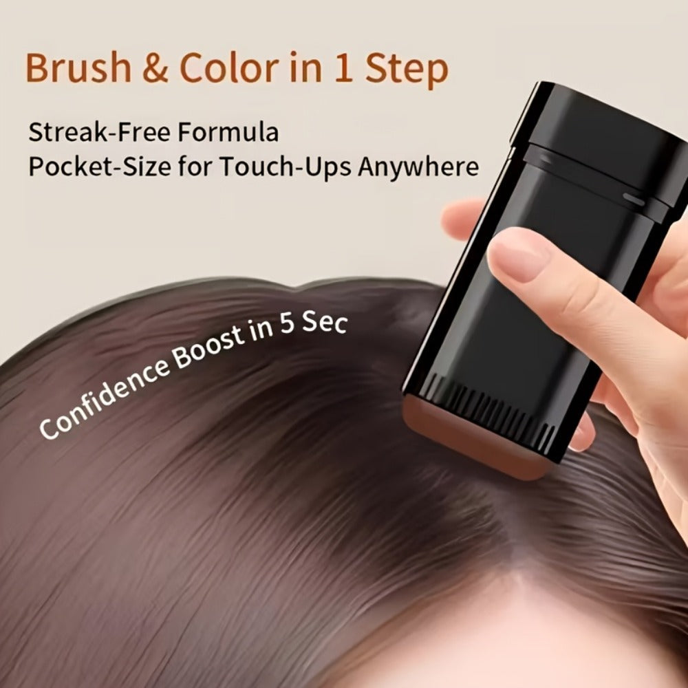 Gray Root Coverage Hair Color Stick with Comb – Waterproof Sweat-Resistant Instant Root Touch Up, Plant-Based Squalane Formul