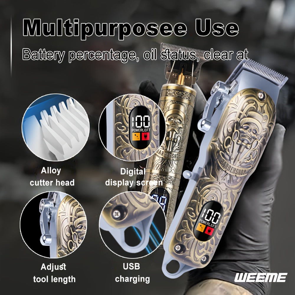 Hair Clipper WEEME Dragon and Phoenix Two-Tool Set with USB-C Charging, Four Guide Combs and Three Finishes — image 7