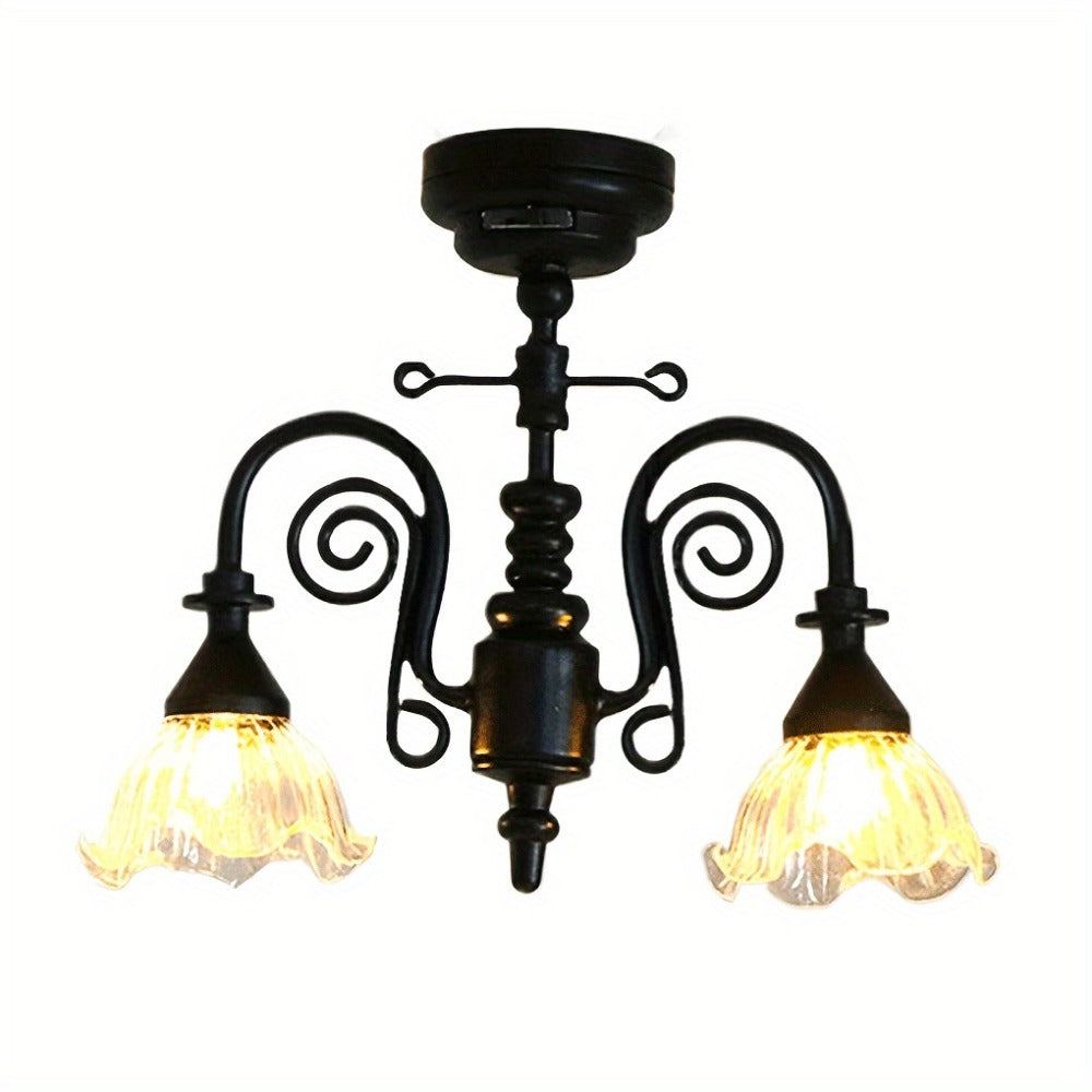Miniature LED Chandelier Ceiling Lamp Dollhouse Working Light 1:12 Scale with the Listed Color, Size or Set Options for Every