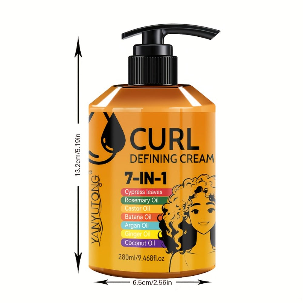 7-in-1 Curl Styling Cream in 280ml Illustrated Pump Bottle with Rosemary, Coconut and Argan Oils — image 5