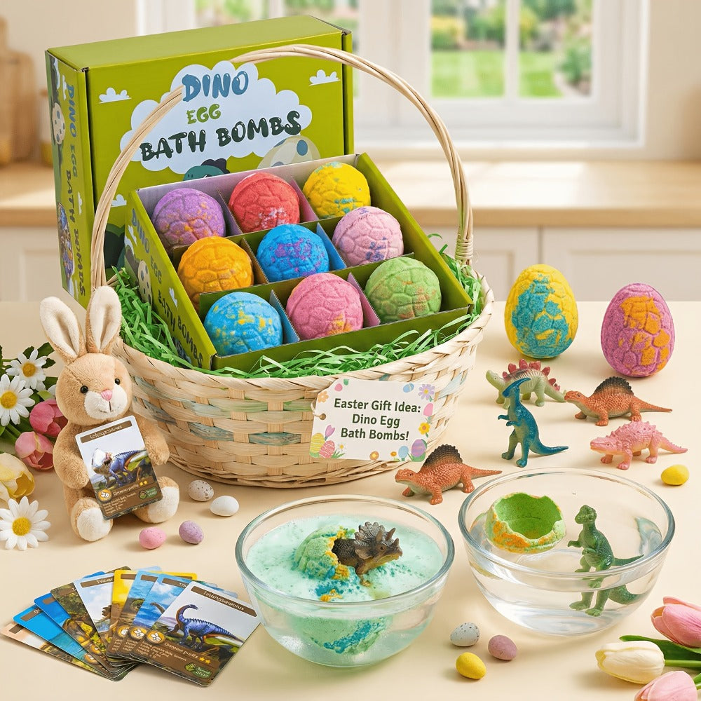 Dinosaur Egg Bath Bombs with Surprise Inside 9 Pack – Kids Fizzy Bath Balls with Hidden Dinosaur Toy — image 4