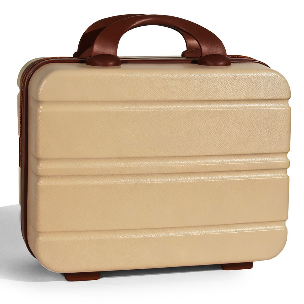 Hard Shell Makeup Travel Case Waterproof Pressure-Proof Portable Cosmetic Suitcase with Elastic Band Luggage Attachment Carry