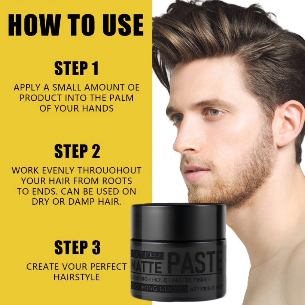 Matte Hair Paste for Men 100g, Non-Greasy Medium Hold Styling Cream with Plant Squalane & Argan Oil — image 10