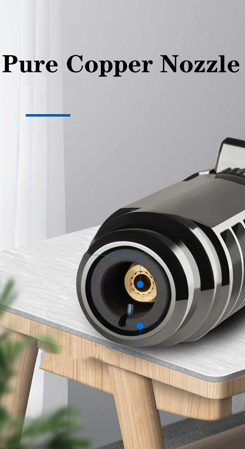 Blowtorch Jet Lighter 1800° Windproof, Zinc Alloy Butane Torch with Blue Flame for Welding, Outdoor Cooking — image 9