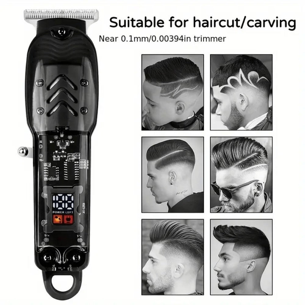 Hair Clipper Transparent-Shell Cordless Trimmer with LED Battery Display, USB Charging and Five Colors — image 8