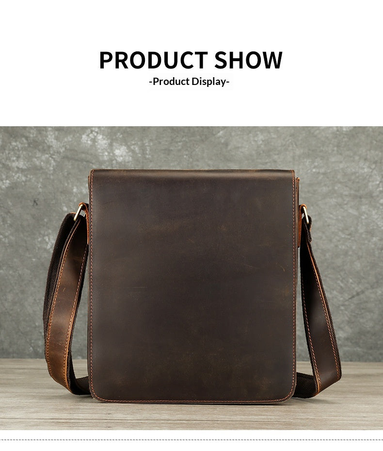 Men's Premium Leather Crossbody Bag, Sophisticated And Casual Single-shoulder Design