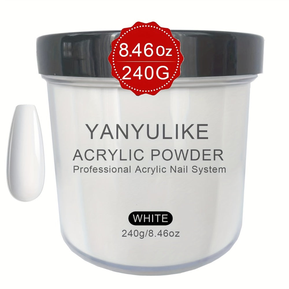 240g Acrylic Nail Powder Jar in Clear, Pink, Nude or White for Use with Compatible Acrylic Liquid — image 7