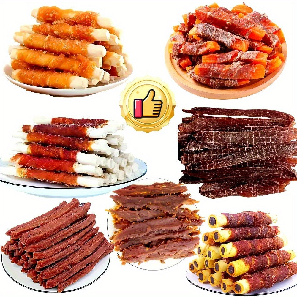 Dog Treats Chicken and Duck Jerky Variety Assortment with Five Retained Combination Choices — image 1