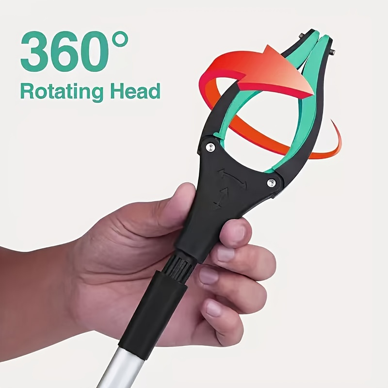 Grabber Tool Reacher 32-Inch Foldable Telescopic – 360° Rotating Jaws & Magnetic Tip Litter Picker, Lightweight Easy-Grip Rea