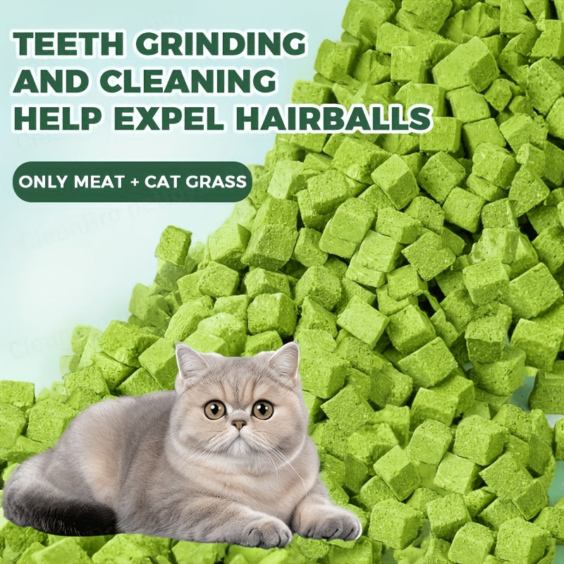 Green Cat-Grass Treat Granules in 155 g Square-Cube or 150 g Pellet Checkout Options Pictured — image 6