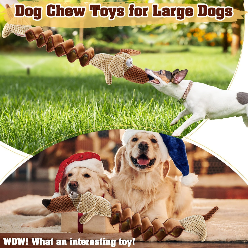 Dog Toy Stretchable Plush Tug with Built-In Squeaker, Crinkle Paper and 15.7 to 19.7-Inch Length — image 4