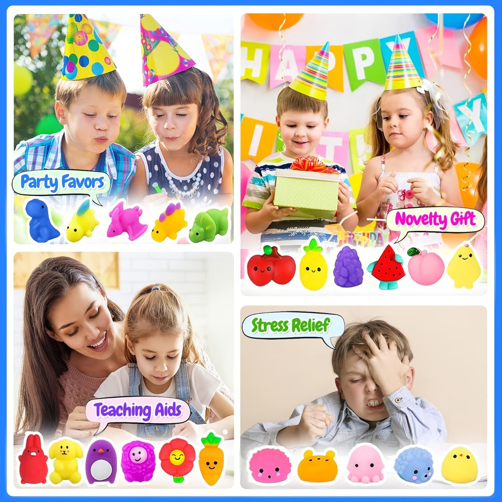 Mochi Squishies Bulk Pack 100 or 200 Pcs, Kawaii Mini Squeeze Toys for Kids Party Favors, Classroom Prizes — image 6