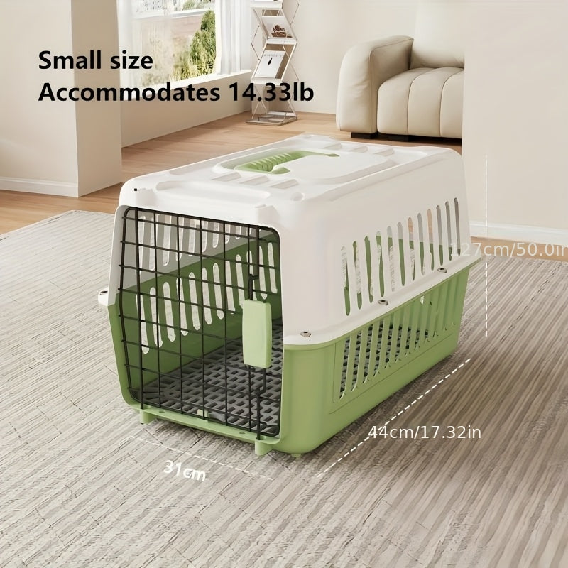 Hard-Shell Pet Carrier Crate with Front Grid Door, Side Ventilation and Standard or XL Sizes in Three Colors — image 2