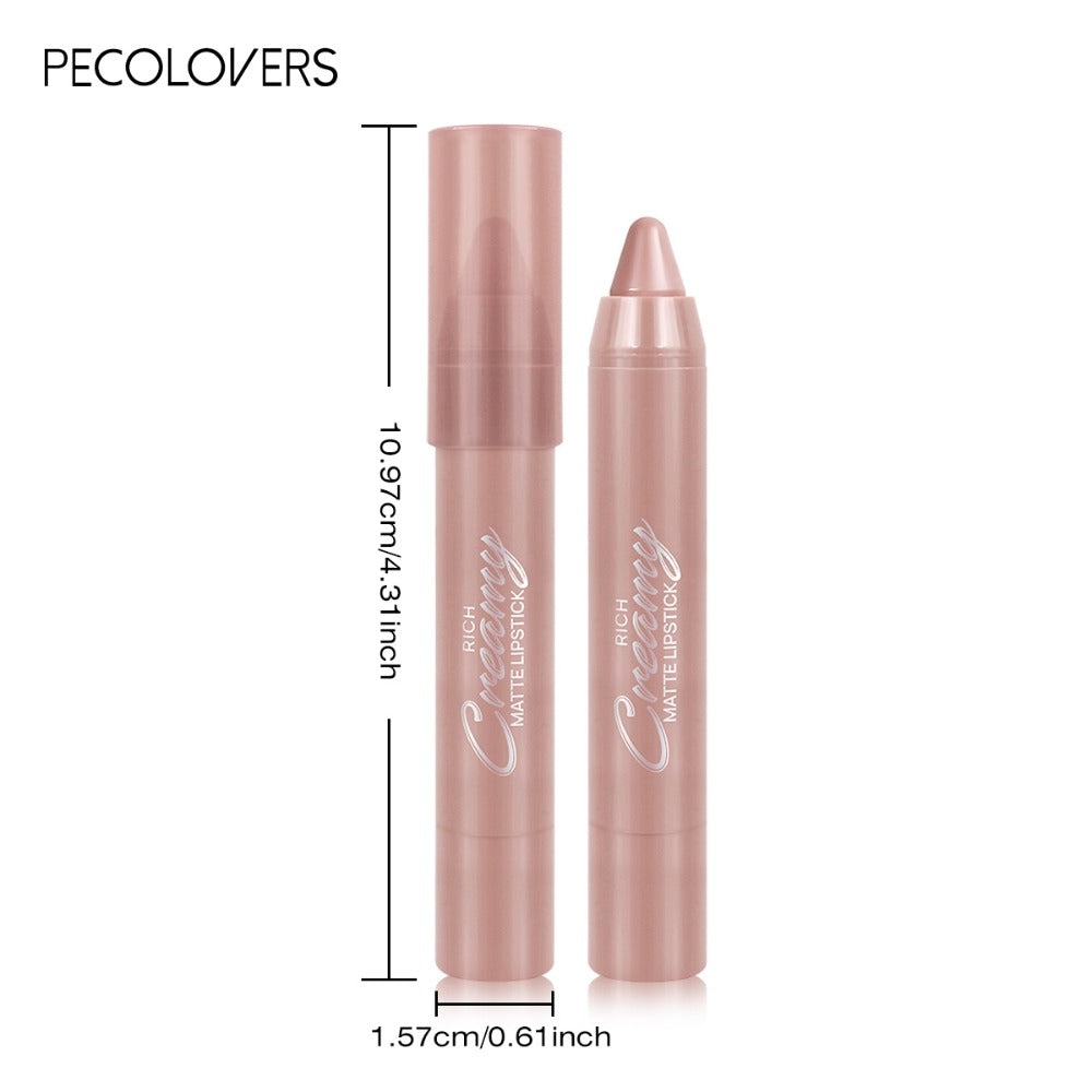 Lipstick Set, PECOLORS 6-Piece Matte Crayon Pen Collection with Nude, Rose and Red Shade Presentation — image 5