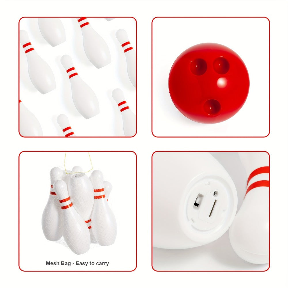 12-Piece Light-Up Bowling Set with 10 Glowing Pins, 2 Balls and 7.87-Inch Pin Height for Indoor or Outdoor Play — image 3