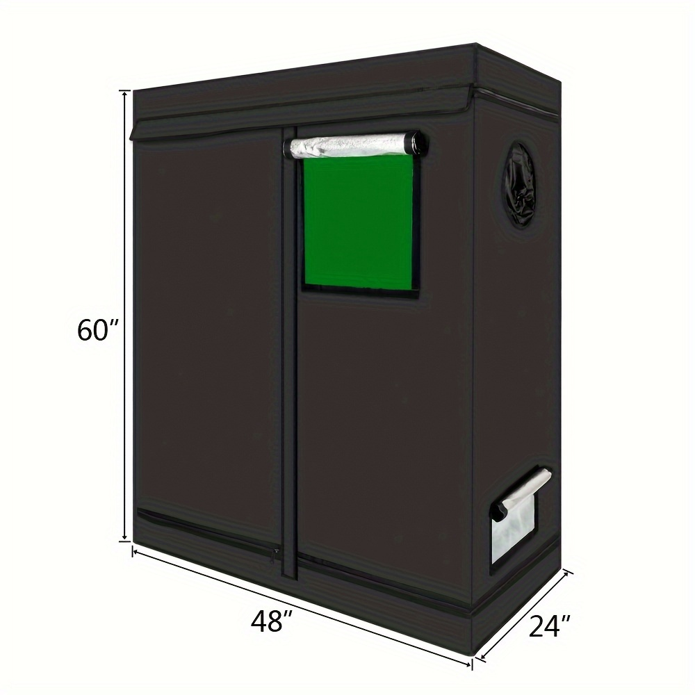 Grow Tent 120x60x180cm Hydroponic Indoor Plant Tent Dismountable with Observation Window, Black — image 6