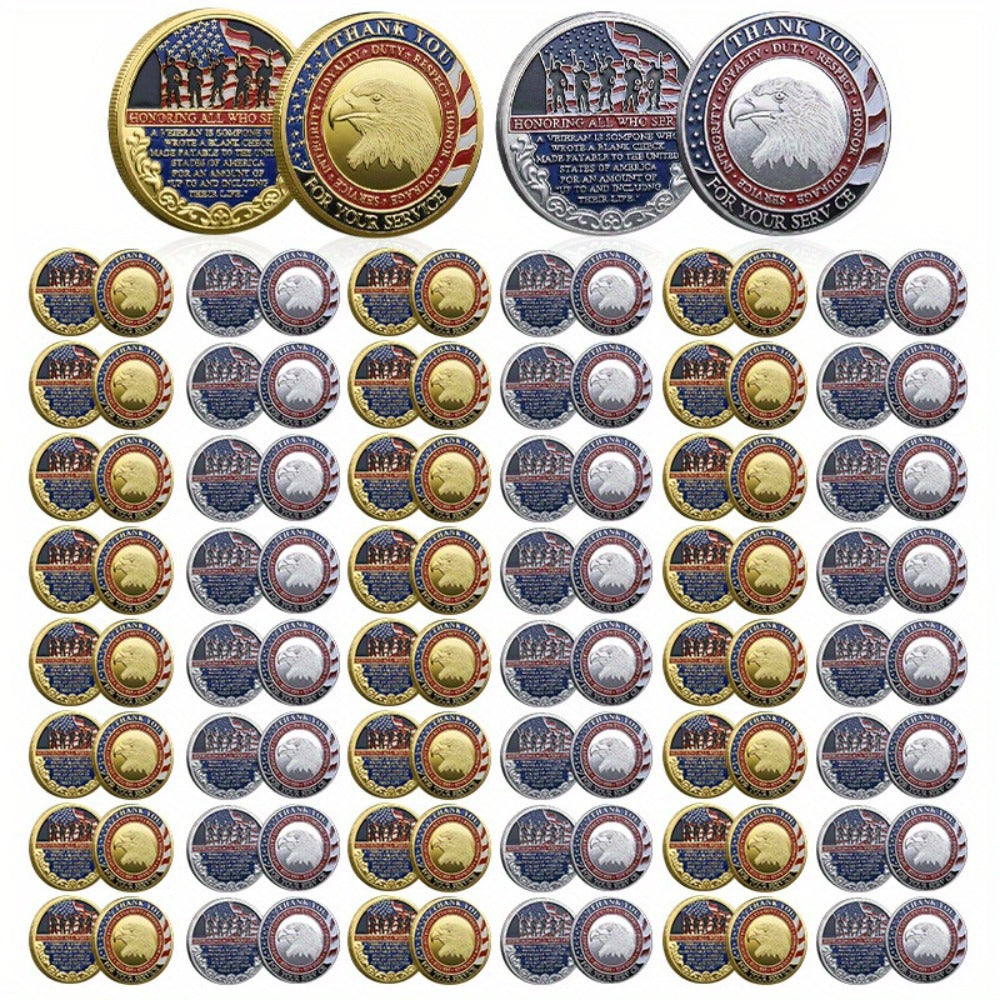 Military Challenge Coins 48 Pack Gold & Silver – Christian Prayer Commemorative Metal Coins for Church Events, Veteran Apprec