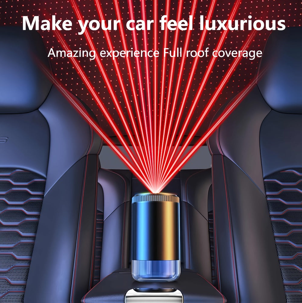Car Aromatherapy Diffuser with Dynamic Light Show & Starry Sky Mode – Adjustable Scent Intensity, USB Rechargeable, Eliminate