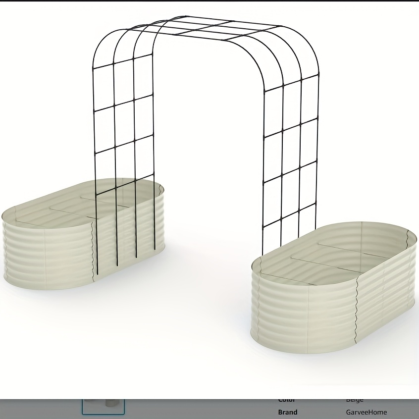 Raised Garden Bed with Trellis 90" Arched Galvanized Steel Planter Kit — image 7