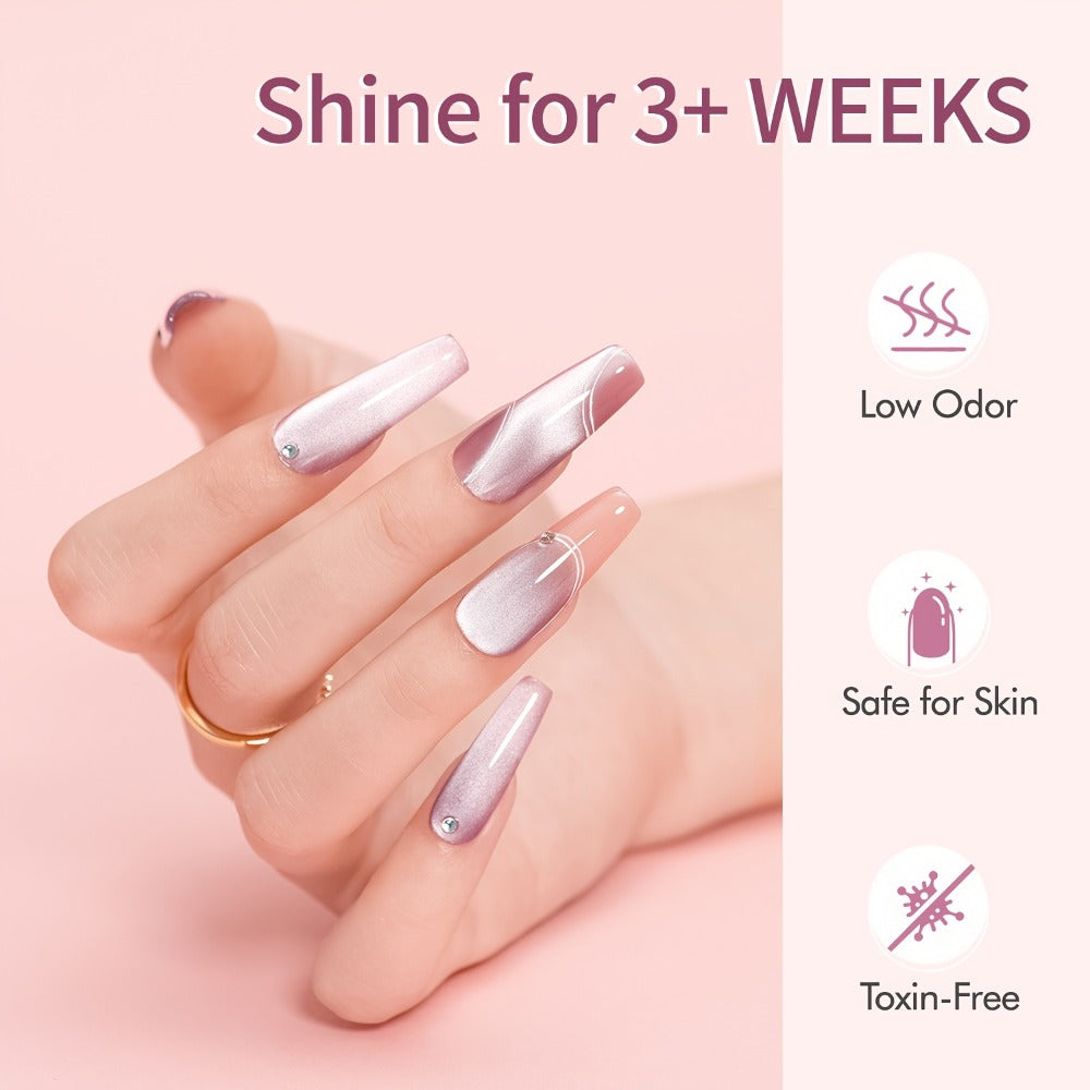 Gel Nail Polish MORDDA Six-Color Magnetic Cat Eye Kit with Included Nail Art Magnet for Home Manicures — image 6