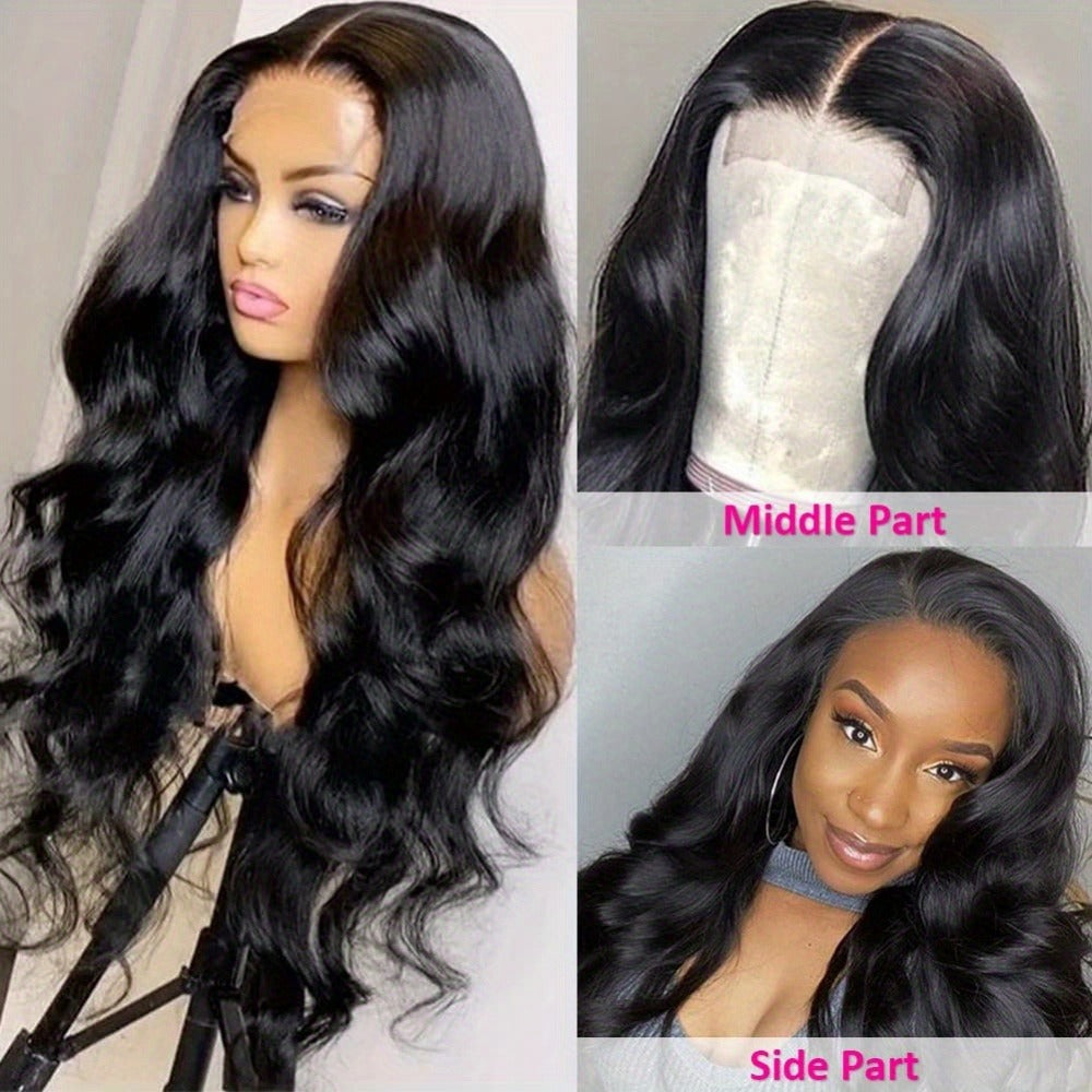 Lace Front Wig Body-Wave Human Hair, 14-24 Inch Natural Black with Glueless 4x4x1 Closure and Baby Hair — image 6