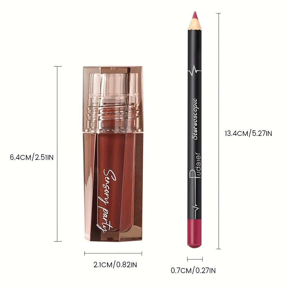 Dewy Glass Lip Gloss & Liner Duo – Hydrating Water-Gloss Luminous Finish with 3D Precision Matte Lip Liner — image 5