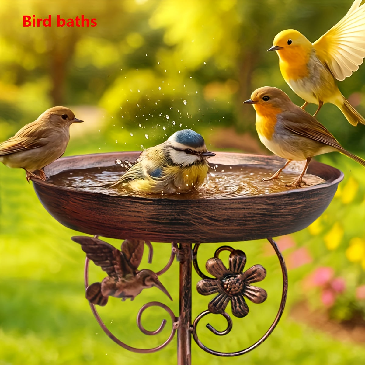 Bird Feeder Cast Iron Vintage, Bird Bath Garden Outdoor Yard Decor for Garden, Yard and Pest Management — image 2
