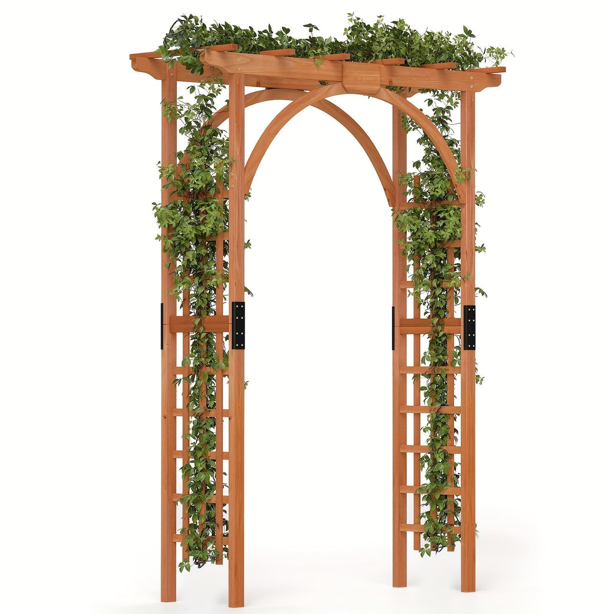 Cedar Wood Arbor 84" Double Lattice Garden Arch Pergola Trellis for Garden, Patio and Yard Use — image 3