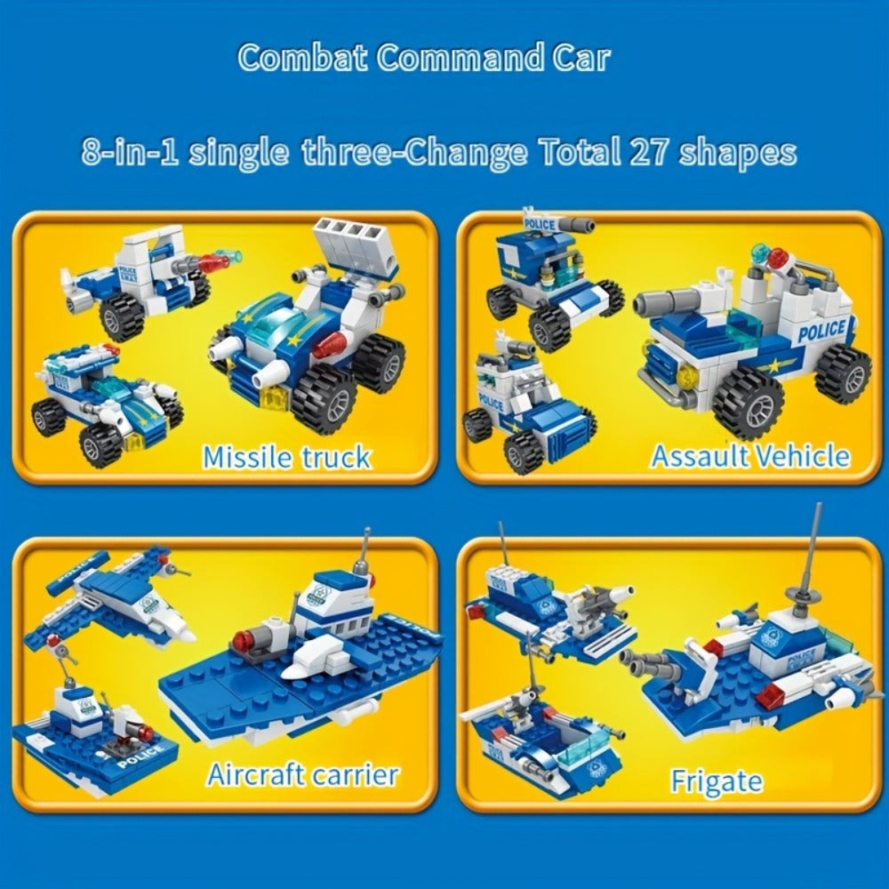 City Police Building Blocks Set 700 Pieces, Patrol Car Truck with Action Figures, Brick Toy for Boys Role Play STEM — image 1