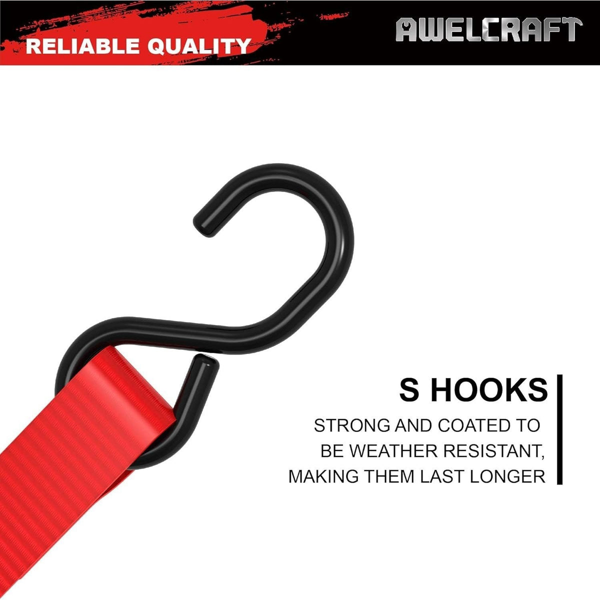 Ratchet Tie Down Straps 4-Pack 15FT 1, 500 lb Break Strength Heavy Duty with Soft Loops & Storage Bag – High-Visibility Webbi