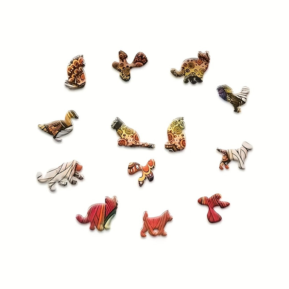Happy Old Lady Wooden Jigsaw Puzzle with Irregular Pieces and 5.7 or 11.2 Inch Checkout Size Options — image 8