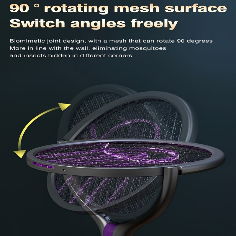 2-in-1 Mosquito Trap Lamp & Retractable Electric Fly Swatter Racket, USB Rechargeable Base — image 6