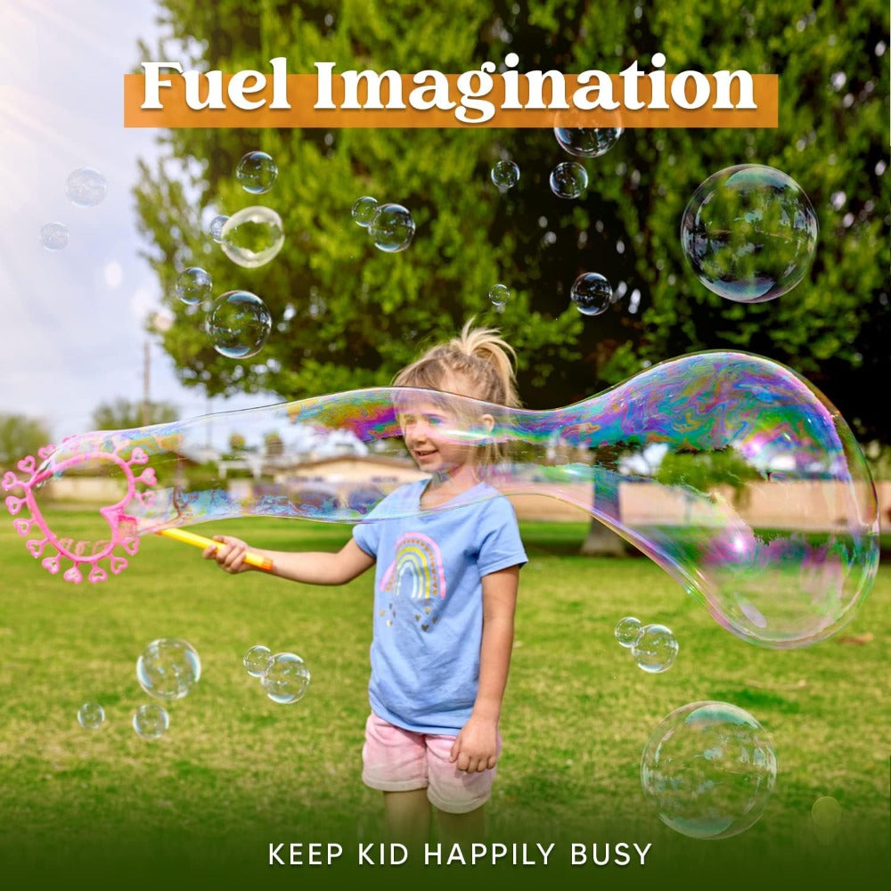 Giant Bubble Wands Set 18 Pieces, 3 Sizes with Tray & Concentrated Solution for Parties, Celebrations and Guest Favors — imag