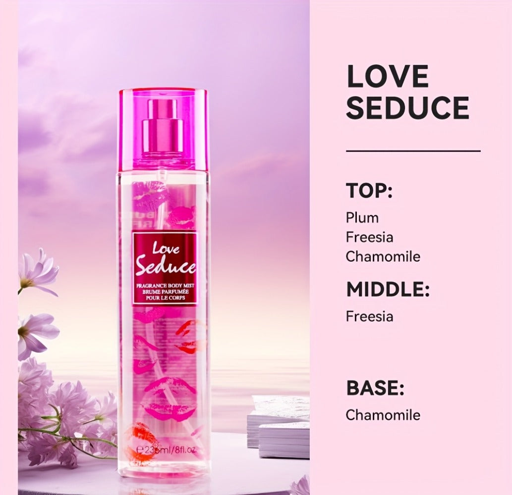 Body & Hair Fragrance Mist for Women 2PCS Set - Perfume Spray 8 fl oz, Fruity Floral Scents Peach Pear Cherry Blossom — image