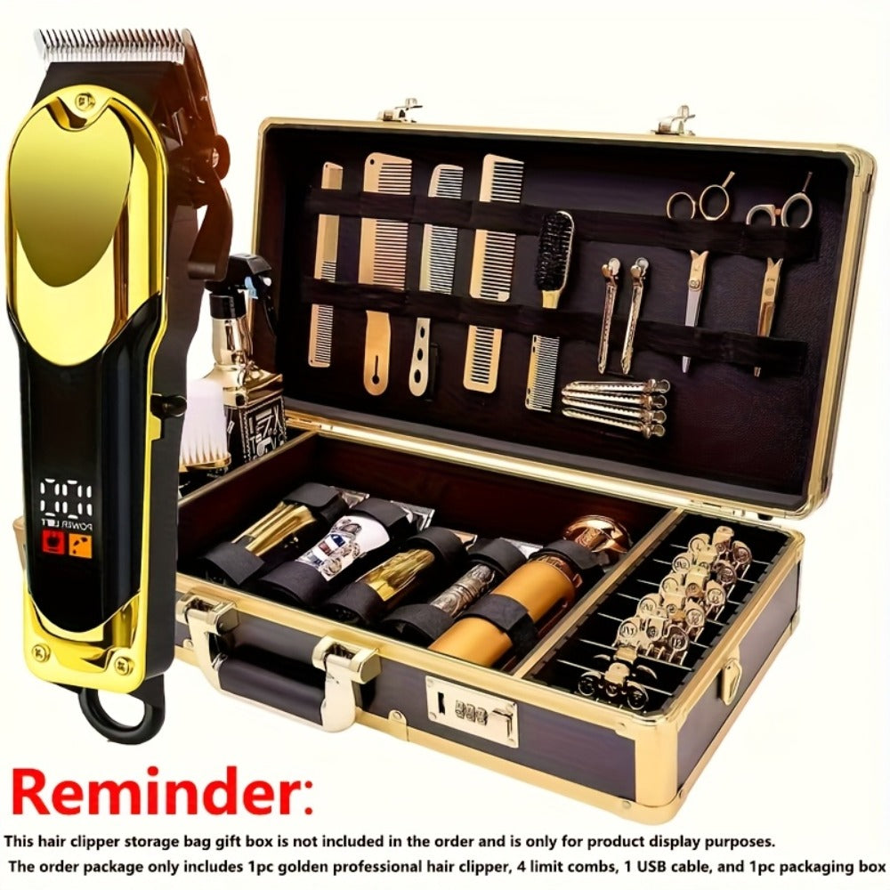 Hair Clipper Cordless USB-Rechargeable Set with Adjustable Blade, Four Guide Combs and Three Style Options — image 13