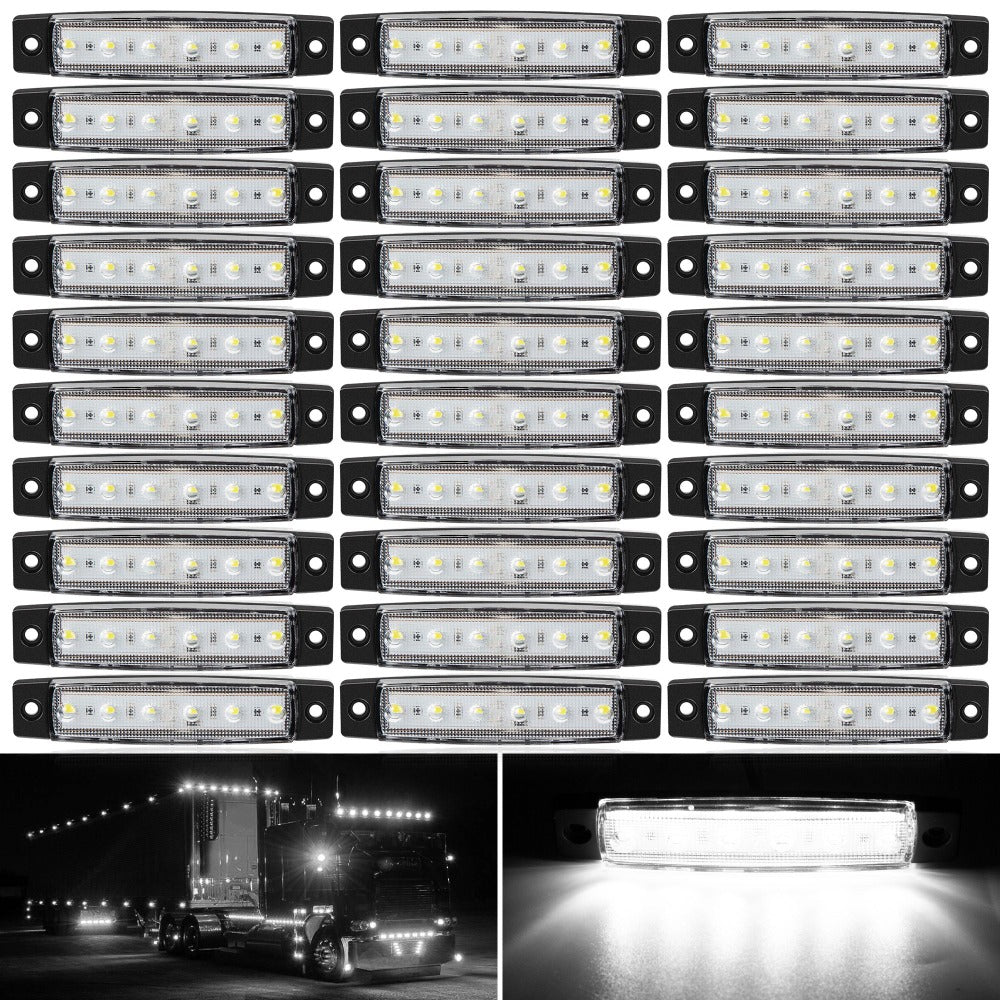 Thirty-Piece 12 V LED Side Marker Light Set with Six LEDs per Lamp in Amber, Red, White, Blue, Green or Purple — image 8