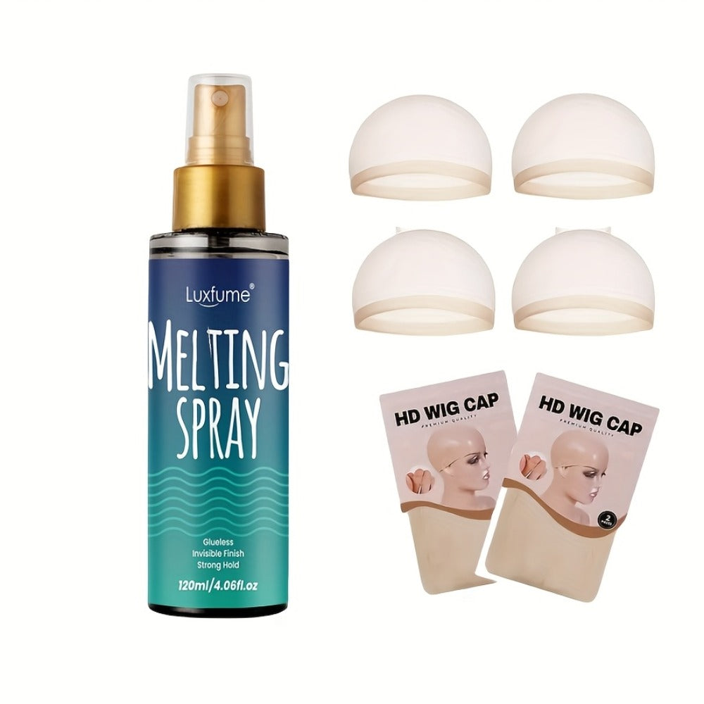 Lace Melting Spray for Wigs Invisible Hold No Residue Strong Bond Transparent Wig Adhesive for Home, Travel and Salon Hair St