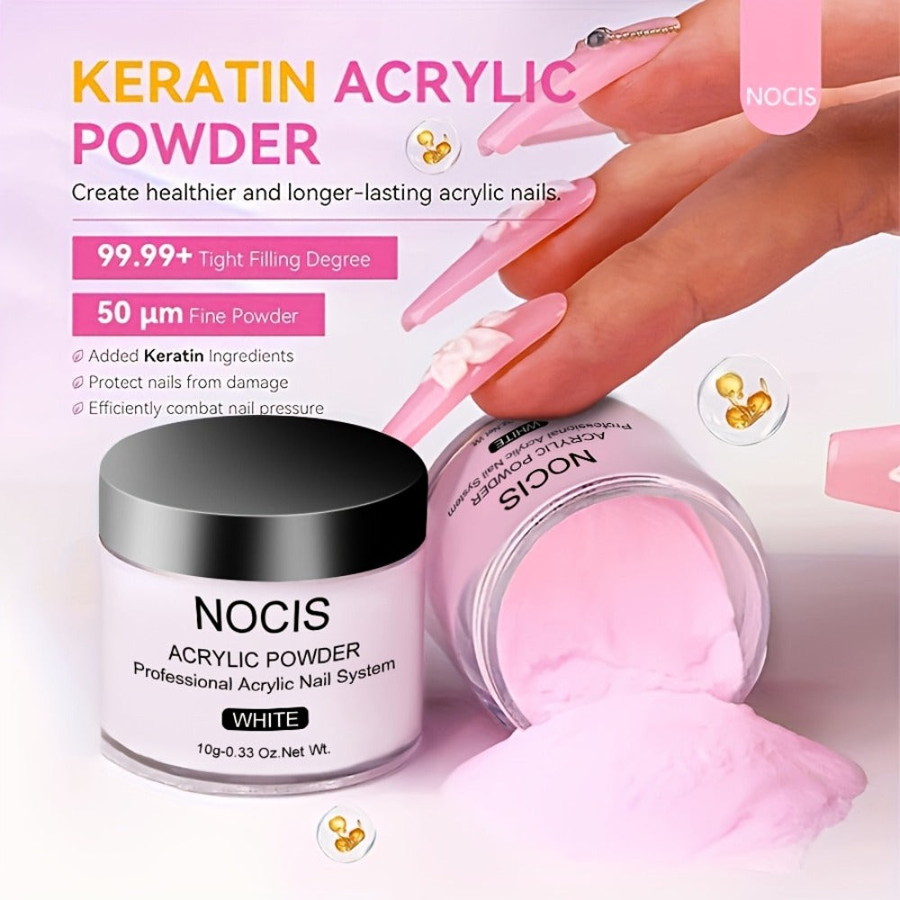 Acrylic Nail Kit NOCIS Three 10g Powders with Q Monomer, Primer, Brush Cleaner, Four Brushes and Mixing Cup — image 3