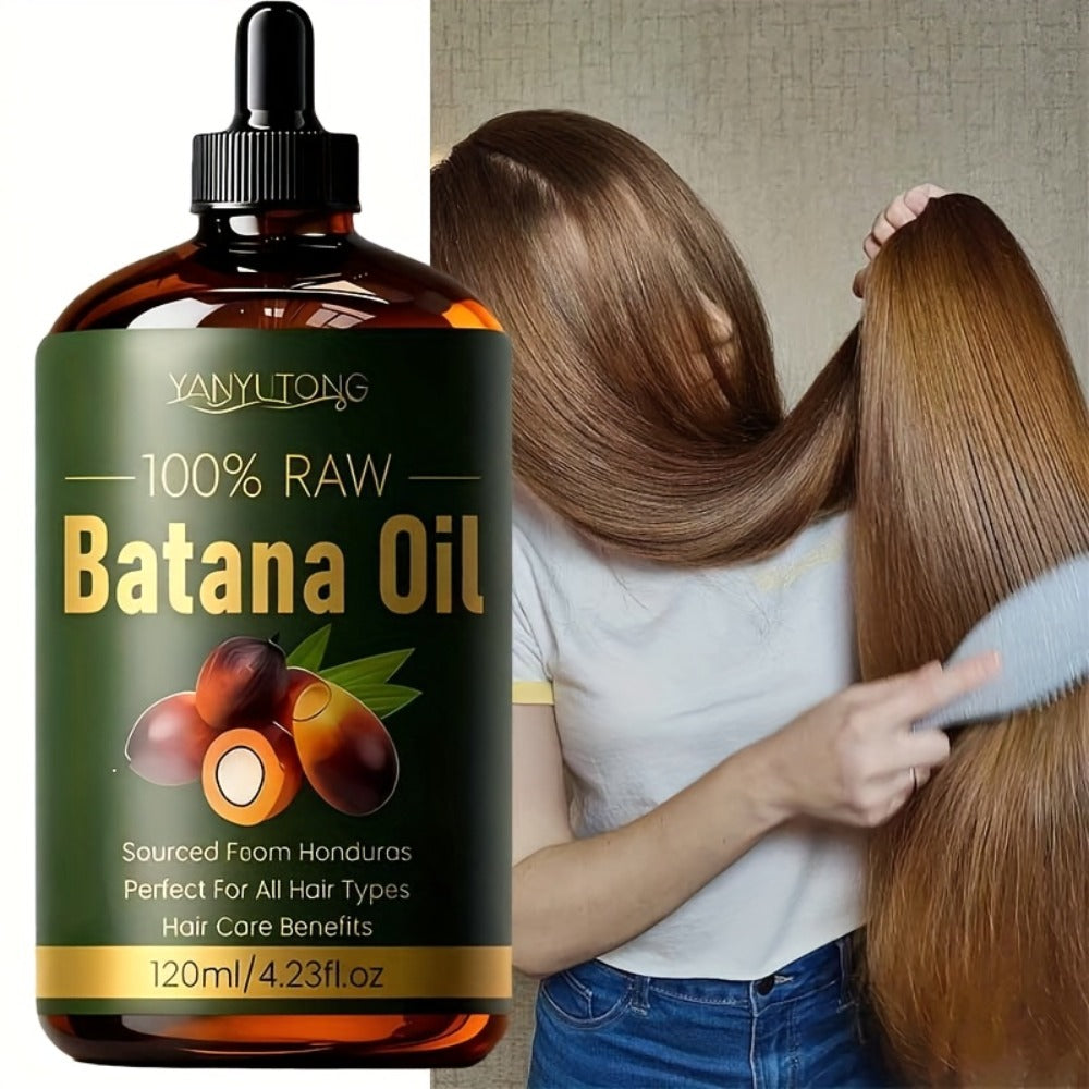 Hair Oil Batana 120ml Amber Dropper Bottle with 4.06oz Label Format for Pre-Wash or Leave-In Hair Use — image 2