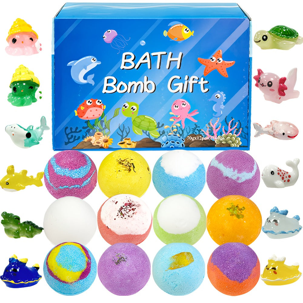 Bath Bombs with Surprise Inside Ocean Bath Ball Set, Rich Foam Lavender Essential Oil Fizzy Bath Bombs Gift — image 1
