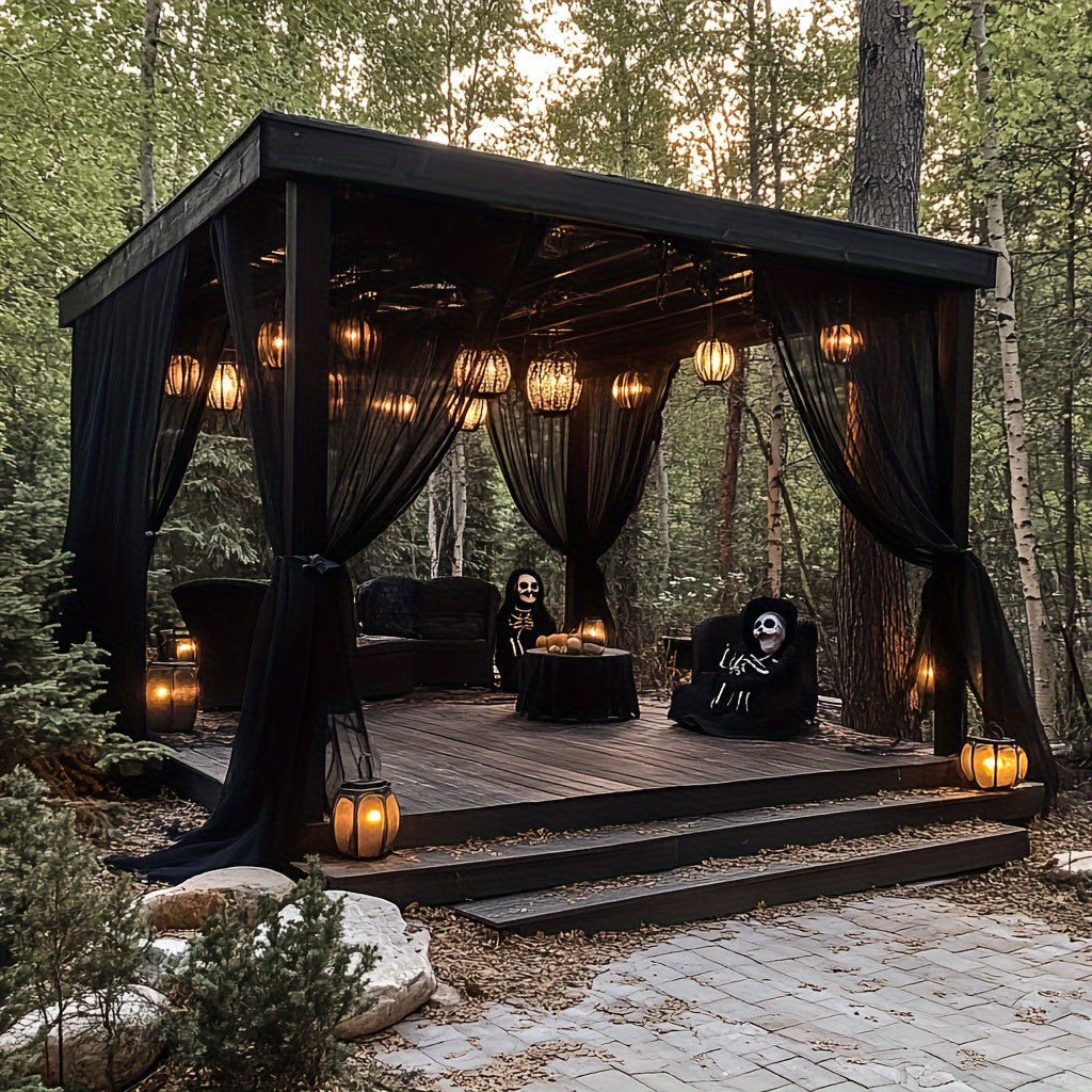 Outdoor Curtains | Sheer Mesh Rod Pocket Patio Gazebo Porch Wedding — image 1