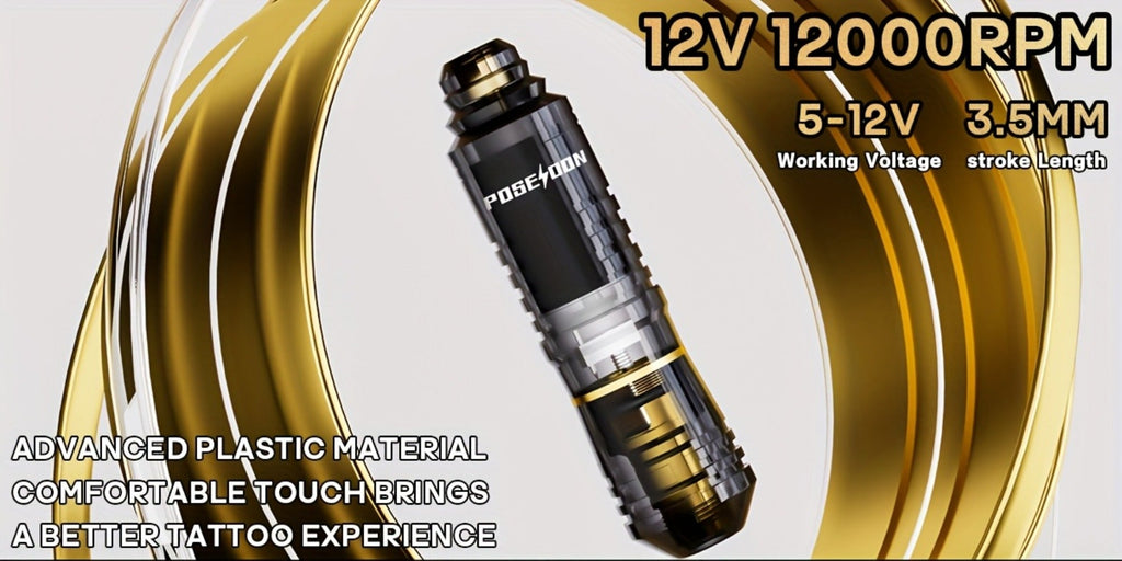 Tattoo Machine Kit POSEIDON BT17-XH Wireless Pen with 1200mAh Battery, LCD, 10 Cartridges and 6 Inks — image 12