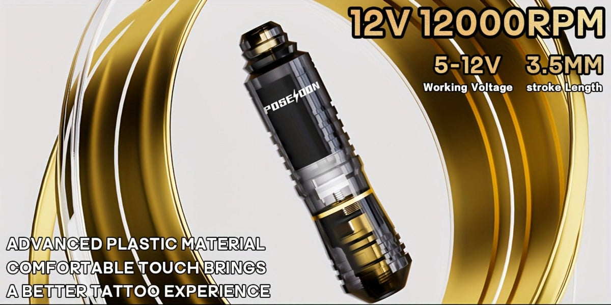 Tattoo Machine Kit POSEIDON BT17-XH Wireless Pen with 1200mAh Battery, LCD, 10 Cartridges and 6 Inks — image 12