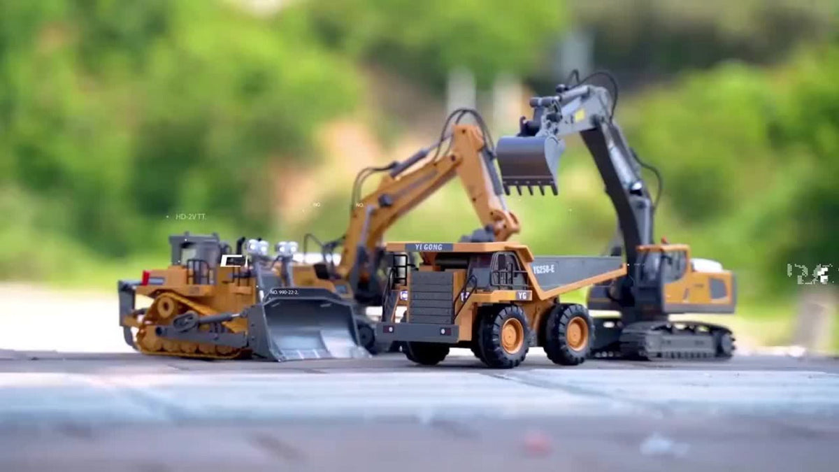 Remote Control Excavator Loader Dump Truck Toy for Kids 2.4GHz Alloy RC Construction Vehicle with Light & Sound — image 16