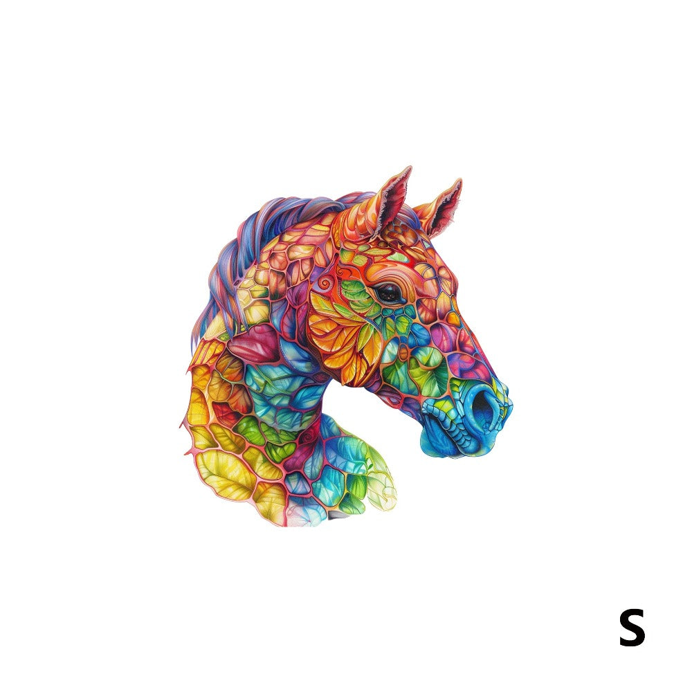 Colorful Horse Wooden Jigsaw Puzzle with Irregular Pieces and S, M and L Size Options from 4.92 to 11.02 Inches — image 4