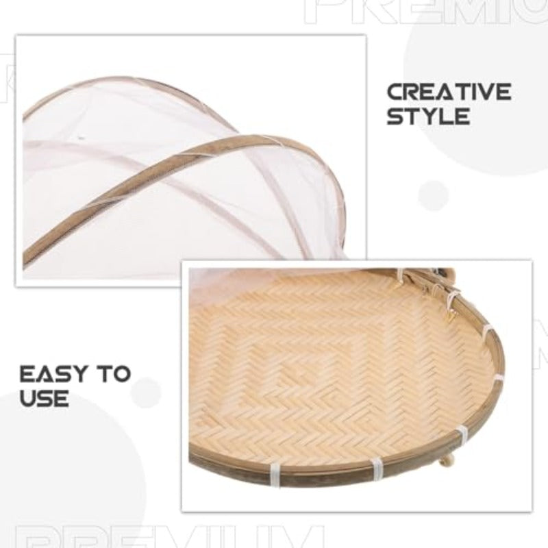 Hand Woven Fruit Basket with Lid – Bamboo Food Storage Basket for Kitchen Countertop, Bread, Vegetables, Picnic Organizer wit
