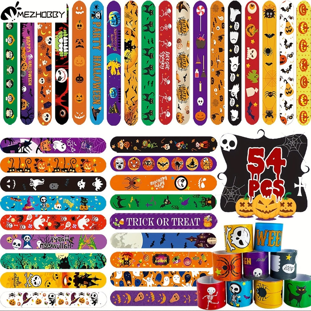 Halloween Slap Bracelets Bulk for Kids, 54/100PCS Halloween Party Favors for Boys & Girls, Spooky Bag Stuffers — image 5