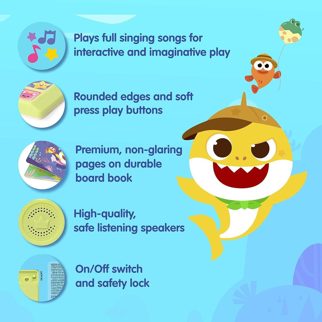 Baby Shark Sound Book for Toddlers, Pinkfong 10-Button Interactive Animal Songs Sing-Along Nursery Rhymes Learning Book Kids 