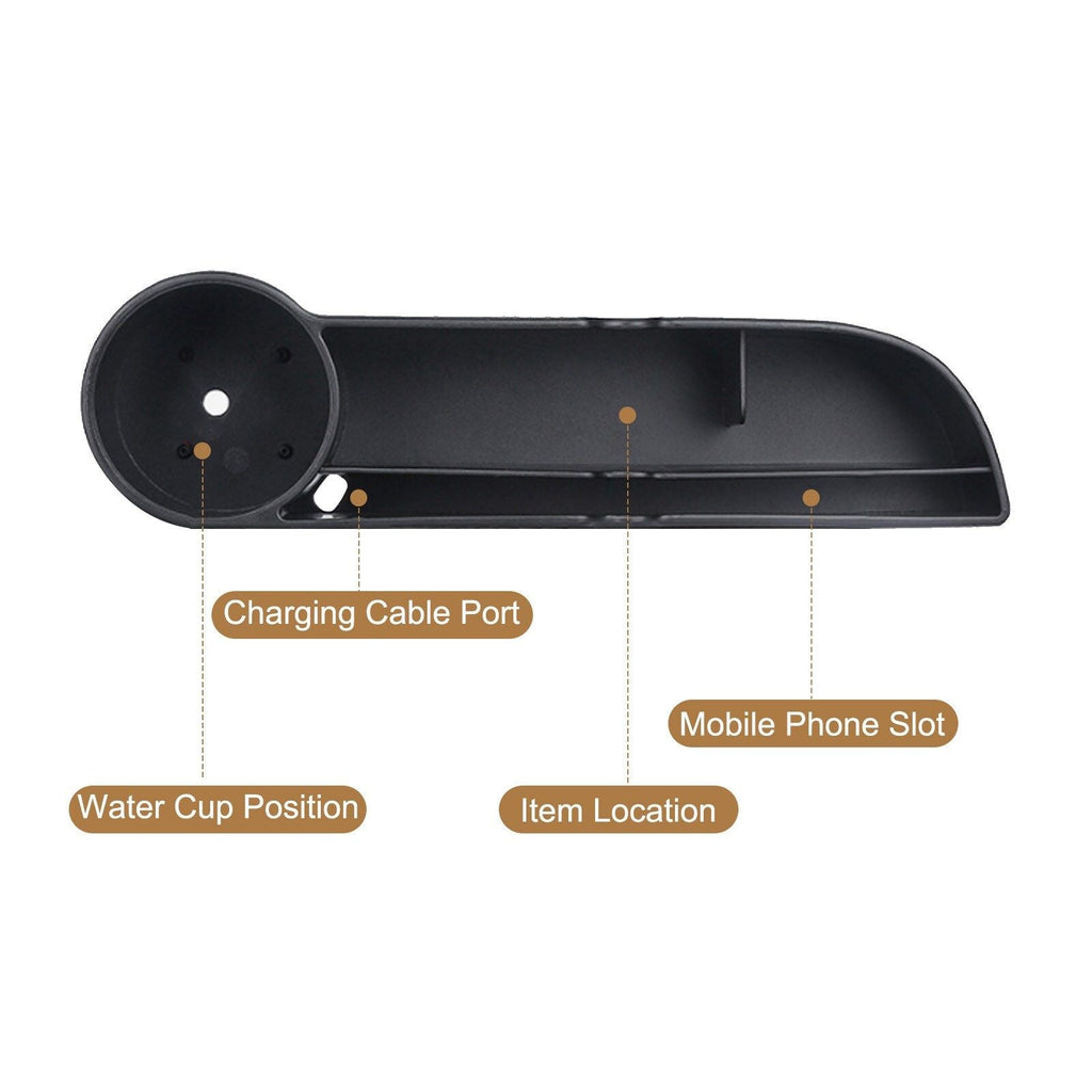 Car Seat Gap Filler Organizer Black ABS+Leather